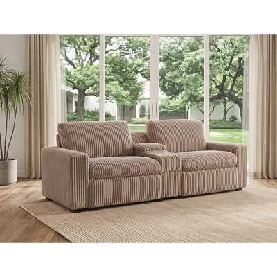 Annistyn 100'' Corduroy Power Reclining Loveseat Sofa