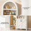 Bibliothèque moderne arquée - blanc | Étagères ouvertes à 5 niveaux avec portes | Bibliothèque de rangement pour la maison, le bureau et le salon