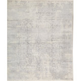Hand-Knotted High-Quality Silver and Gray Area Rug
