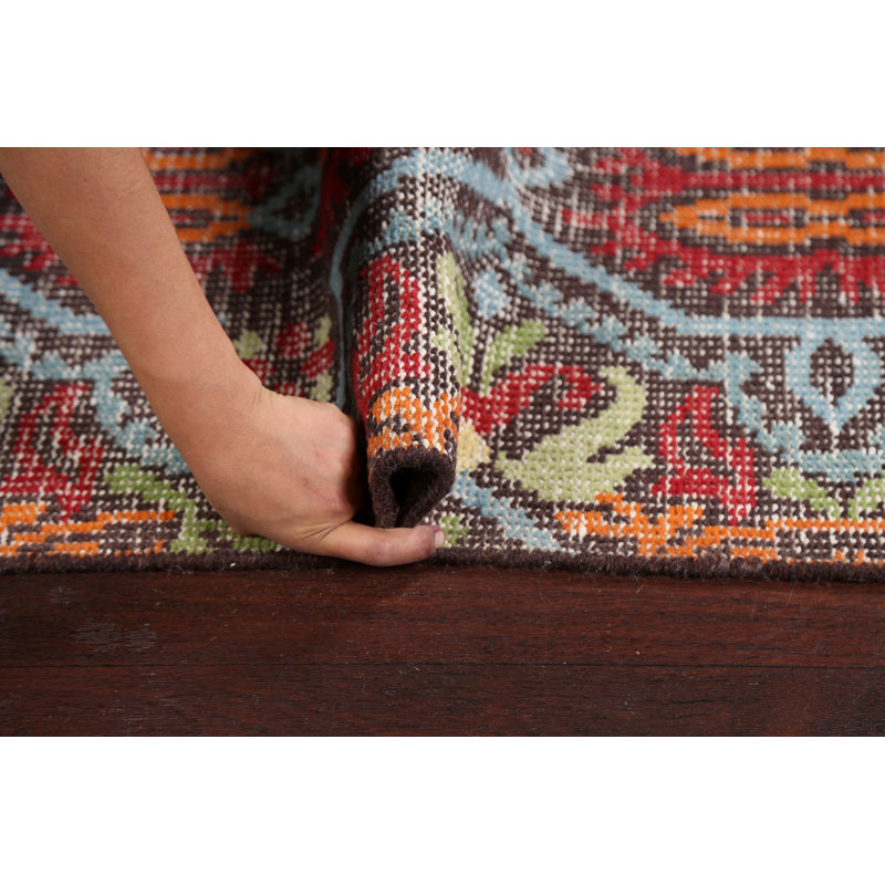 Tapis de couloir oriental géométrique abstrait noué à la main 3 x 8