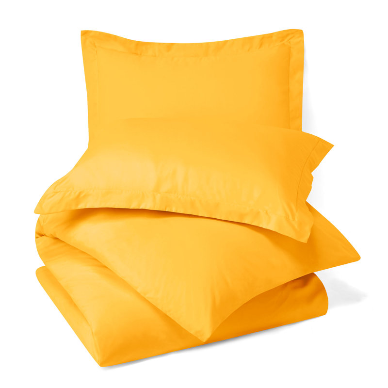 Ensemble de housse de couette ultradoux , Jaune, Housse simple + 1 taie décorative
