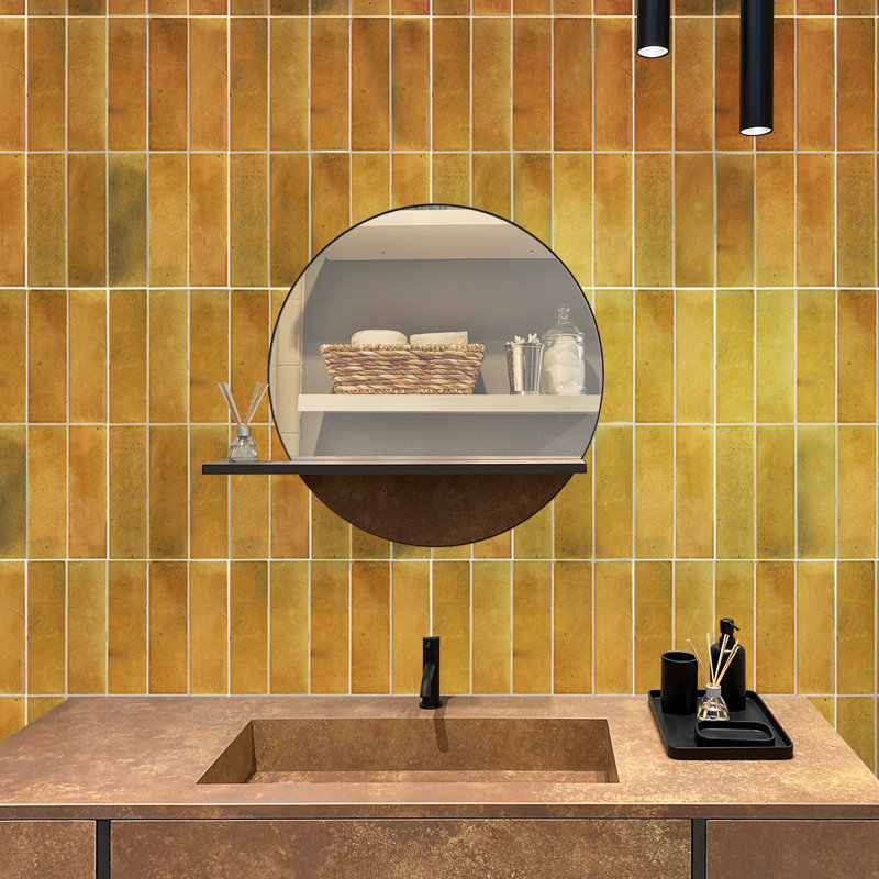 2.58'' W x 7.9'' L Ceramic Subway Singular Tile, Honey Orange