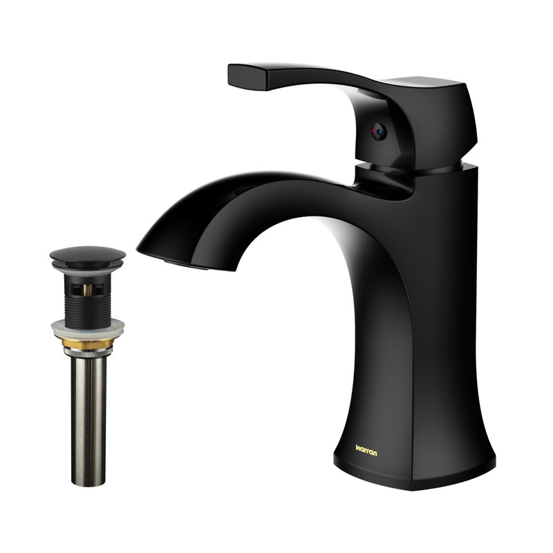 Single-Hole Single-handle Bathroom Faucet with Drain Assembly, Matte Black
