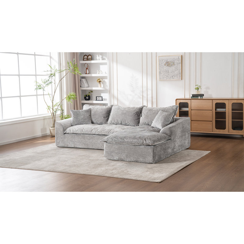 Canapés modulaires en forme de nuage, tissu chenille, conception spacieuse et moderne pour le salon