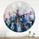 Ville moderne abstraite, un mur de gratte-ciels - Horloge murale moderne