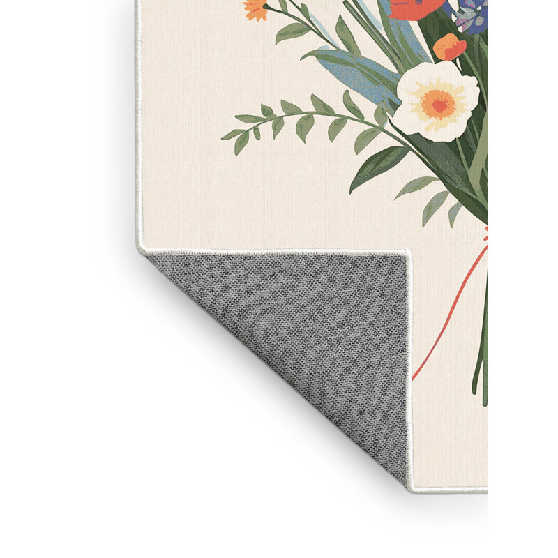 Tapis beige moderne et contemporain lavable à la machine Wyndmoor, 6 x 9