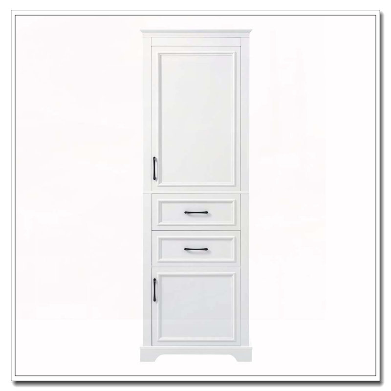 Armoire de salle de bain avec 2 portes à charnières et tiroirs