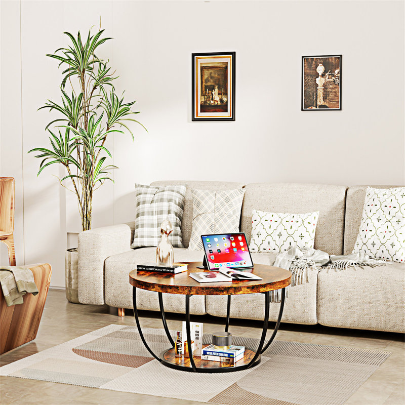 Round Coffee Table with Storage