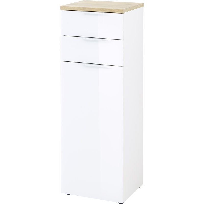 Esquivel Linen Cabinet, White and light brown