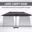 Brezhoneg 270 cm W X 440 cm D Rectangular Market Parasol with Crank Lift-608051776