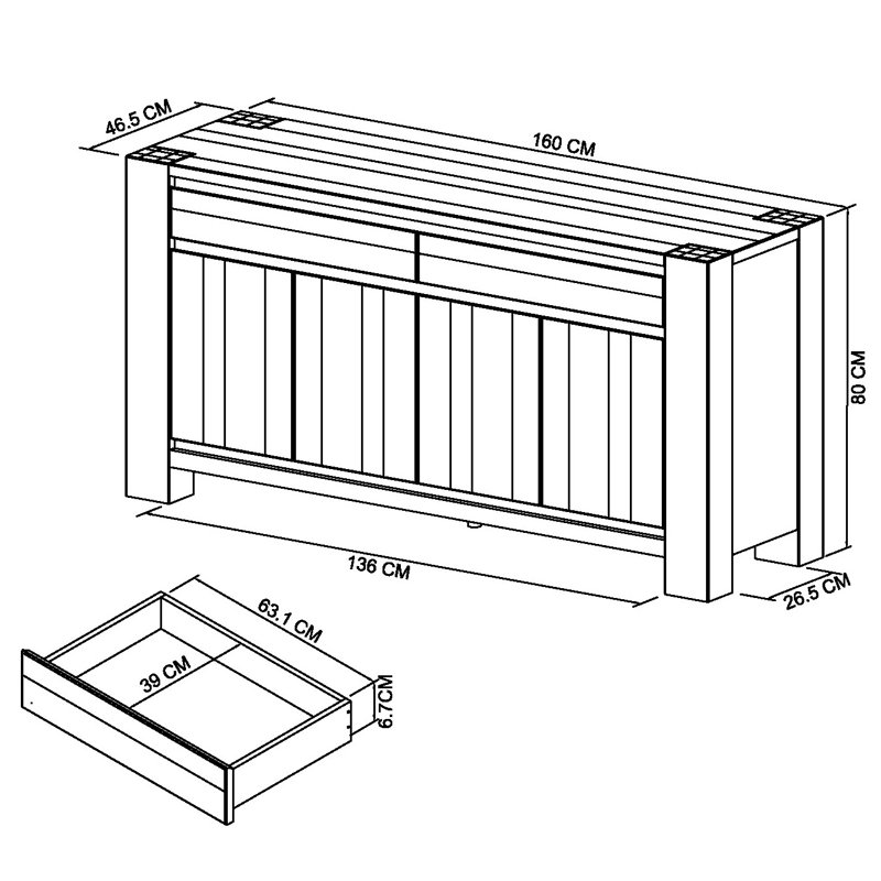 Westin 160cm Sideboard