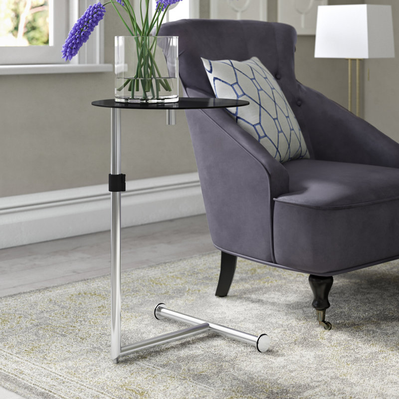 Glass Top C Table End Table