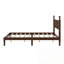 Lit plateforme double en bois avec tête de lit en forme de gourde