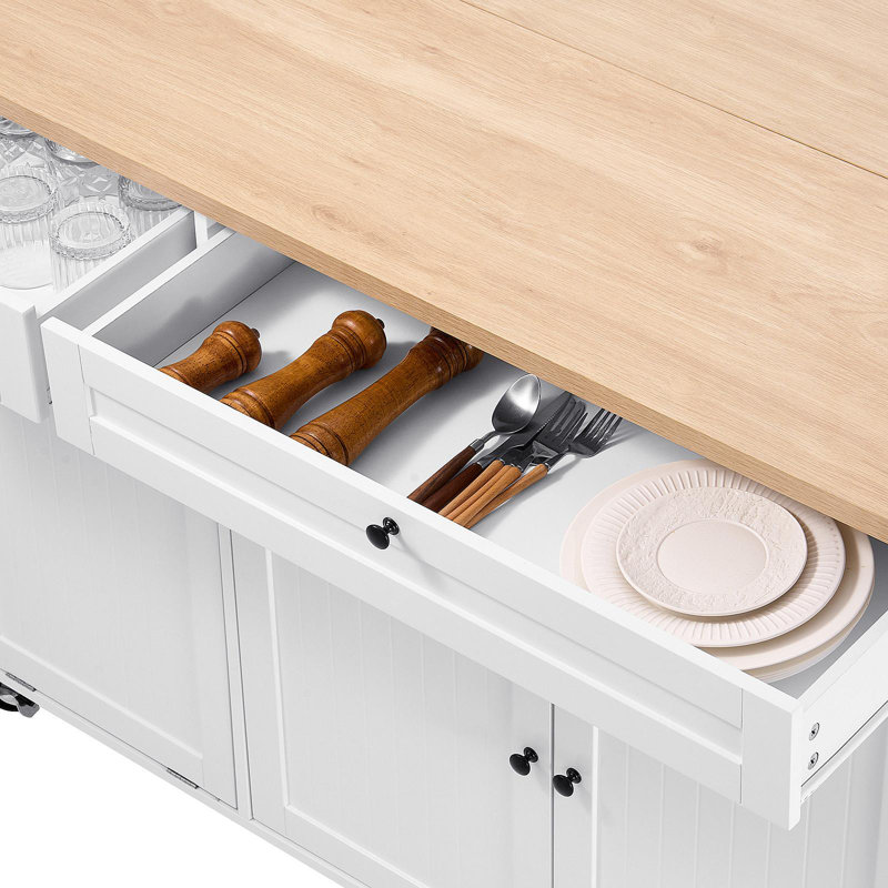 Armoire de rangement sur chariot avec îlot de cuisine 60 po