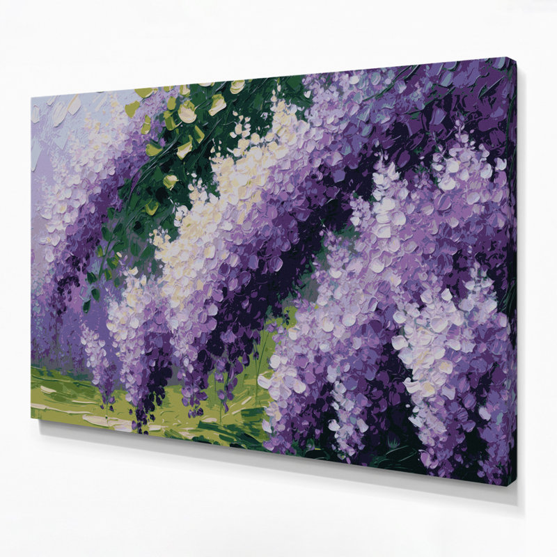 «Botanical Lilacs Beige», art mural sur toile, H 16 po x l 20 po