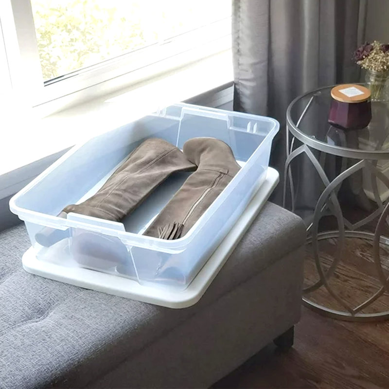 Ensemble de bacs de rangement en plastique, Blanc