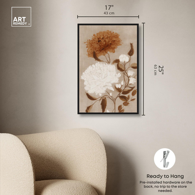 Lin antique I, impression sur toile par Art Remedy, H 25 po x l 17 po, Structure noire