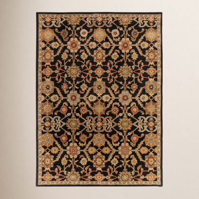 Redwood Hand Tufted Wool Black/Rust Red/Beige Rug
