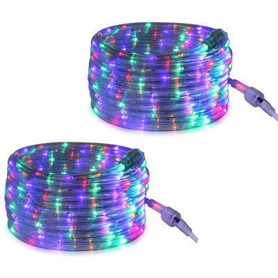 Tupkee Rope Light Warm Clear - 24 Feet (7.3 m), for Indoor and Outdoor use - 10MM Diameter - 288 Clear Incandescent Long Life Bulbs Decorative Rope Tube Lights - Pack of 2