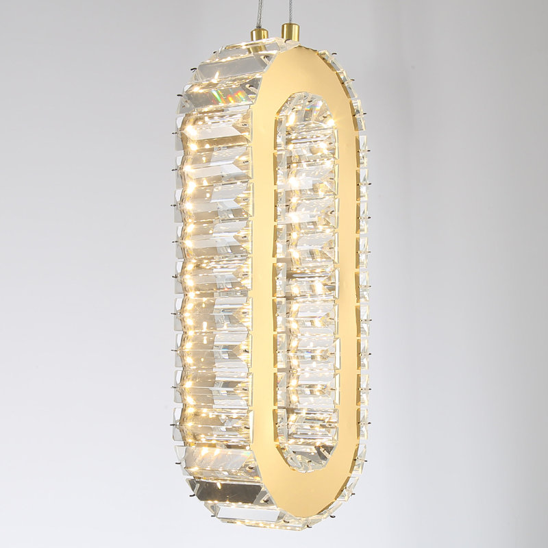 Lustre moderne suspendu à DEL, 1 lumière, Doré