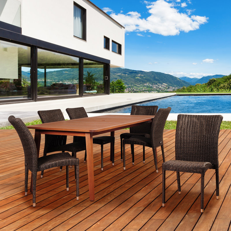 Bubb 6 - Person Patio Dining Set with Rectangular Table