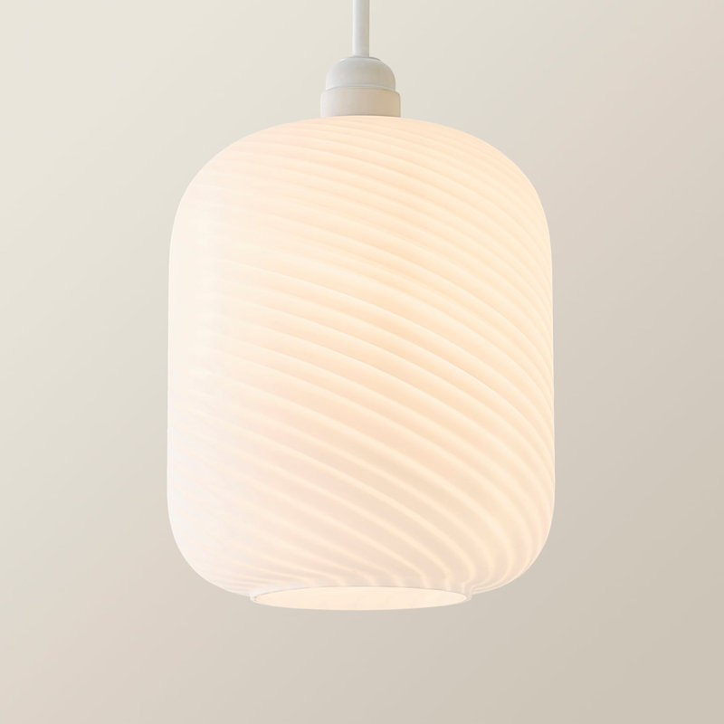 Hinami 22cm H Glass Oval Pendant Shade ( Slip-On ) in White