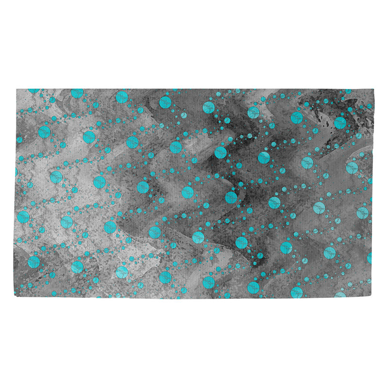 Tapis de porte d’intérieur anti-dérapant à la planète et aux étoiles Galle, Rectangle 3 pi 3 po x 5 pi 3 po, Vert