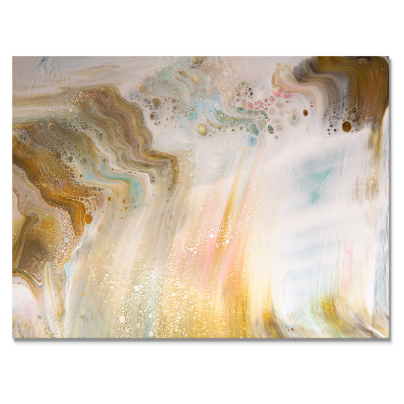 Fluide dans des tons pastel I - Peinture sur toile, H 24 po x l 32 po x P 1 po, Toile tendue