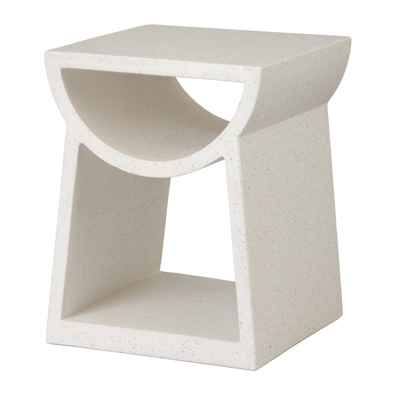 Tabouret de jardin blanc Ole Terrazzo