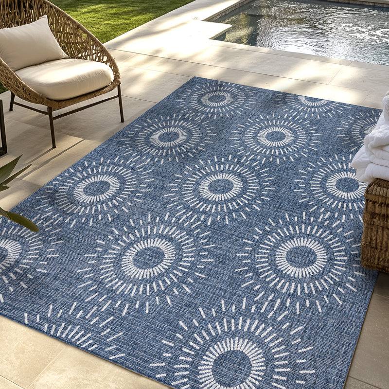Tapis intérieur / extérieur tissé à plat toutes saisons Paseo Tiaret, Rectangle 5 pi 3 po x 7 pi
