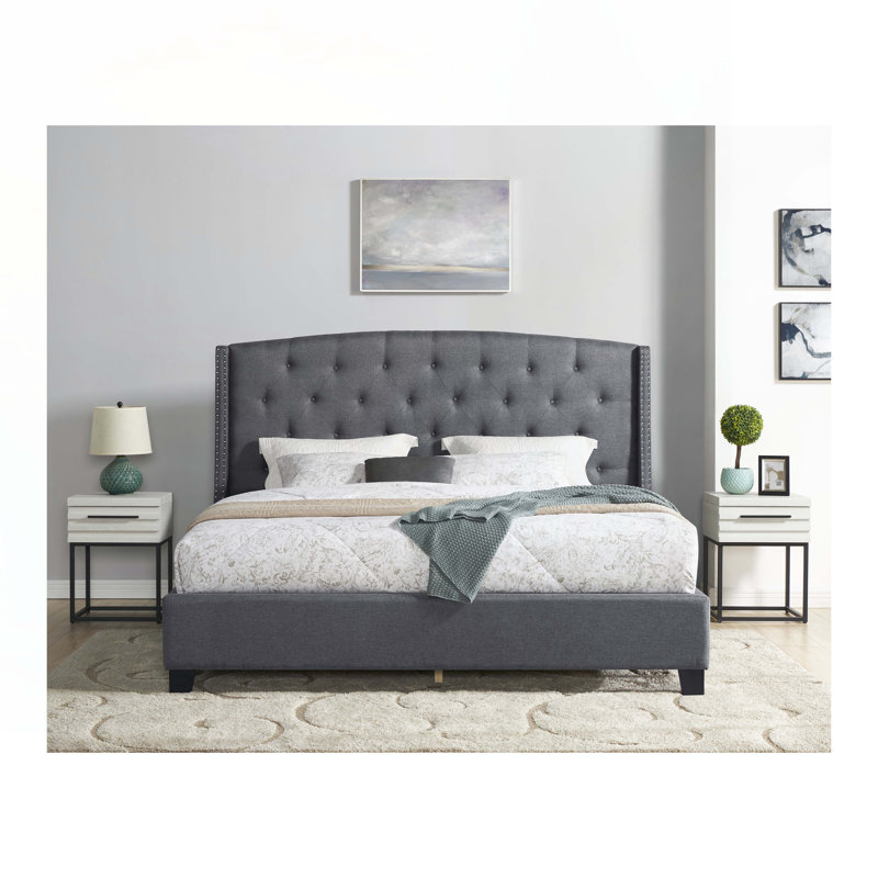 Odeen 3-Piece Bedroom Set, Queen, Gray/White Nightstandsss