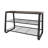 Modern Walnut Metal Frame 2-Shelf Shoe Bench
