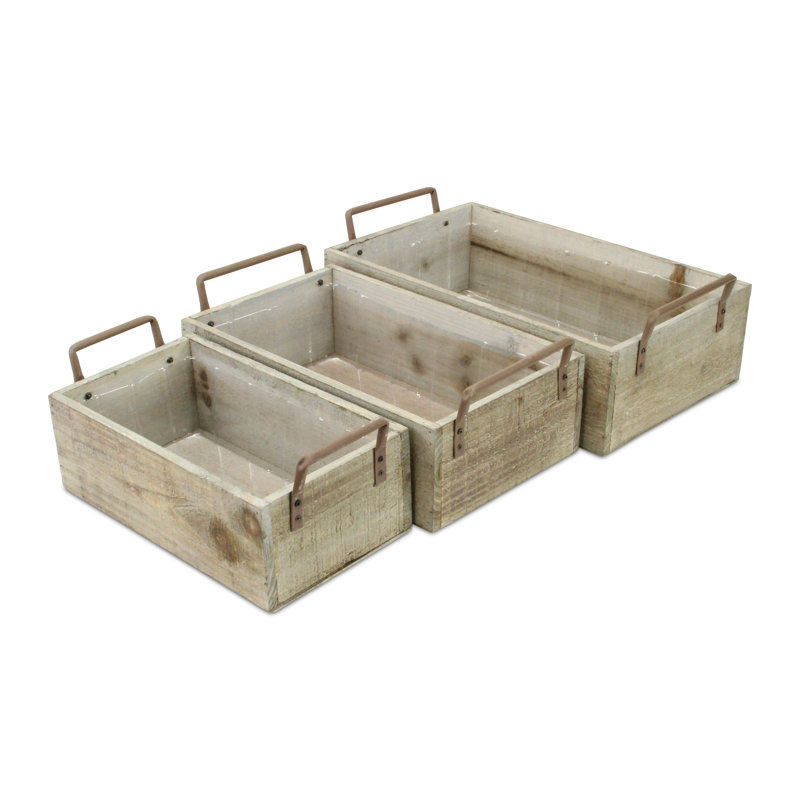 Ensemble de 3 caisses en bois