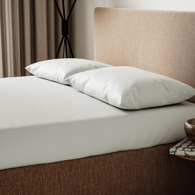 200 Thread Count Cotton Sheet & Pillowcase Set, Double (4'6), Beige