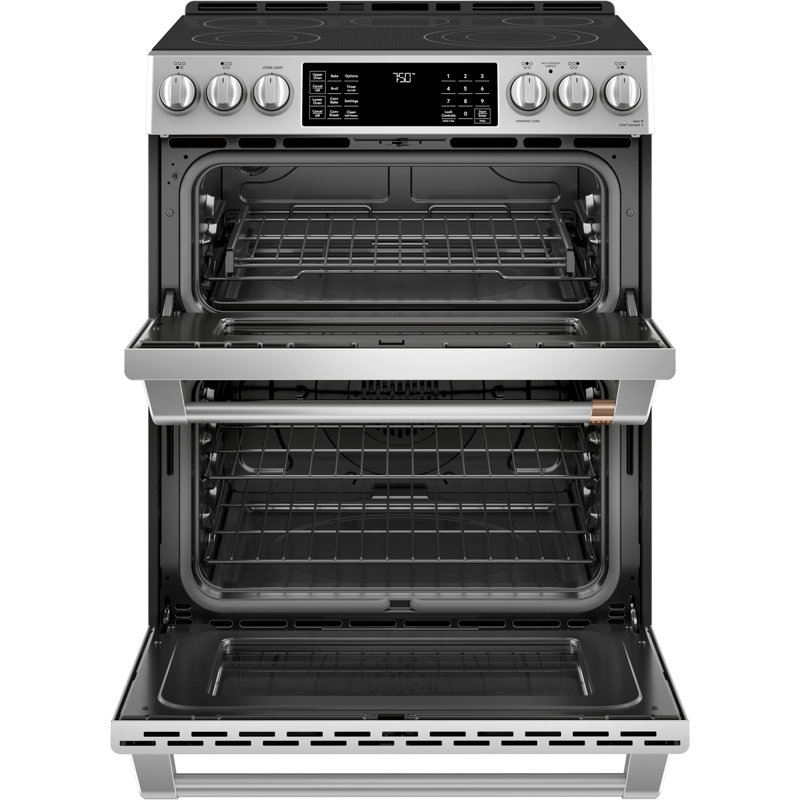 Café 30" 6.7 cu. ft. Smart Slide-in Electric Range with Convection and Radiant Cooktop, Stainless Steel