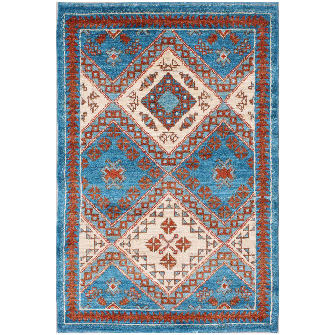 Geometric Hand Knotted Area Rug