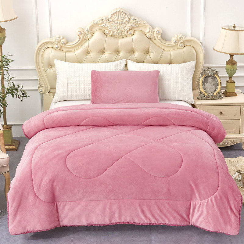 Couverture simple en molleton Sherpa, Rose
