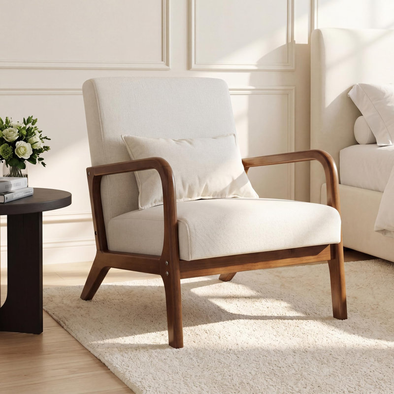 Upholstered Linen Accent Chair