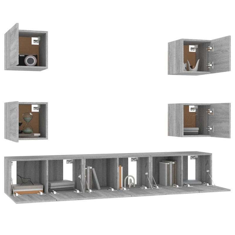 Korrine Unfinished TV Stand, Grey Sonoma