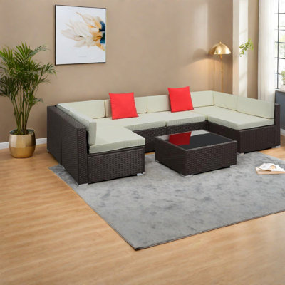 Comfortable Outdoor Sectionals With Rattan Steel Design For Patio Entertaining