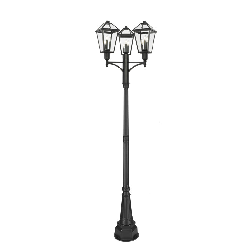 Slade 3 Light Outdoor Post Mount Fixture in Black