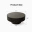 Table basse ronde en bois de style olive à piédestal robuste fabriquée à la main pour le salon-130149531-130149534