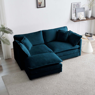 2 Seater L-Shaped Sectional with Ottoman