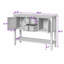 Console rétro avec 4 tiroirs, 2 armoires de rangement, tablette inférieure ouverte et poignées en métal-827904739