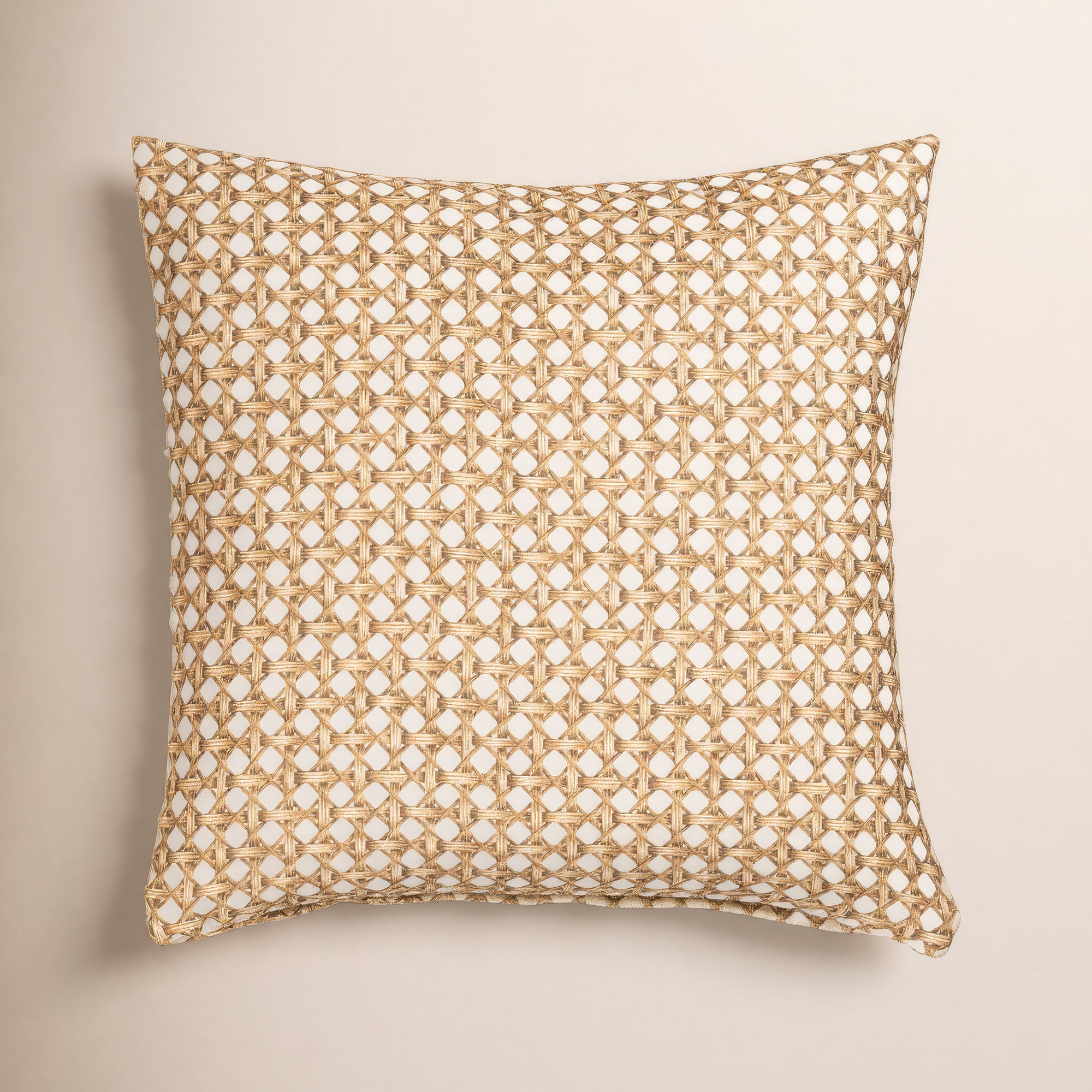 Wicker Weave Cocoa Throw Pillow, Square 20", Polyester