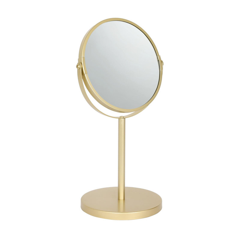 Harbour Housewares - Magnifying Pedestal Mirror, Gold