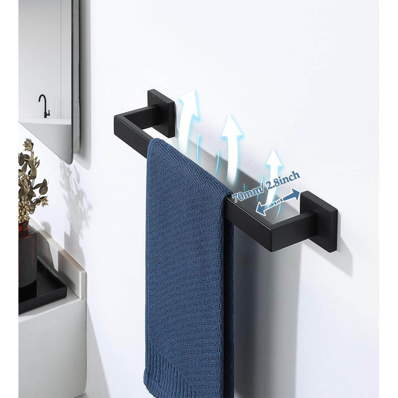 41cm Wall Mounted Required Towel Bar, Black