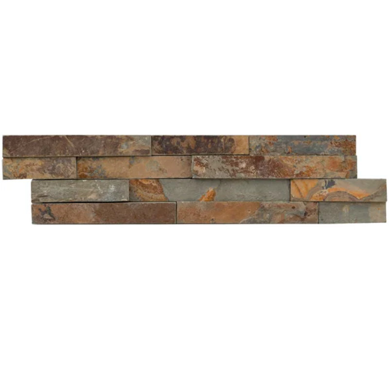 Panneau de tuile de panneau de pierre naturelle 24 "x 6" empilé, panneaux de mur en ardoise bricolage, pierre empilée facile à installer