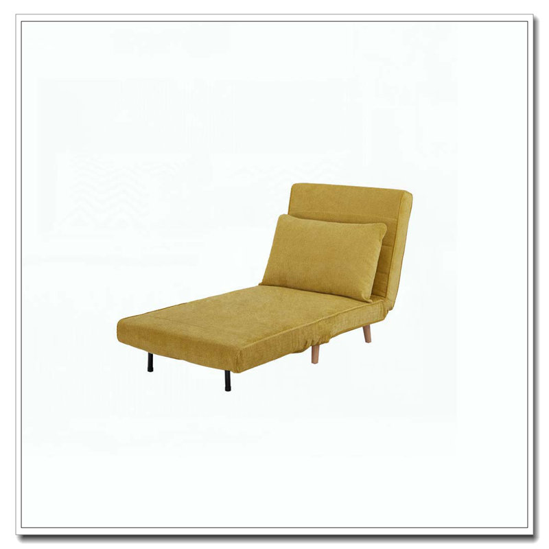 Upholstered Accent Chair Bed-Convertible Sleeper Sofa Chair, Yellow