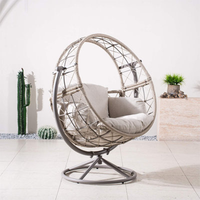 Chaise berçante en fer avec base amovible et assise rembourrée épaissie